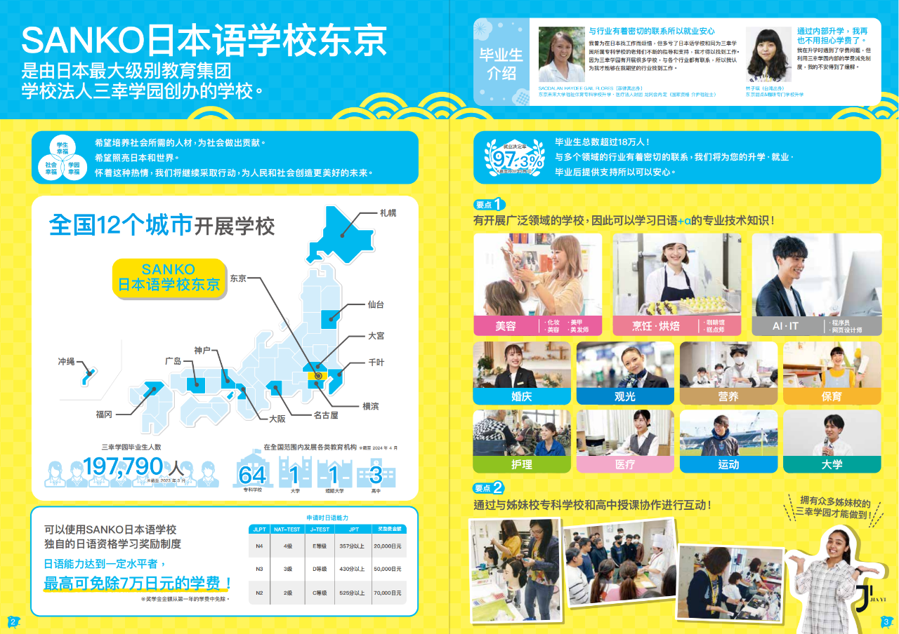 第34届留学展 | 推荐校42-学校法人三幸学园 SANKO日本语学校「新干线日本留学」